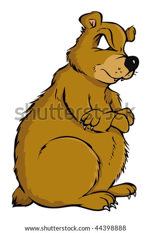 Cartoon Vector Illustration Grizzly Bear Stock Vector (Royalty Free
