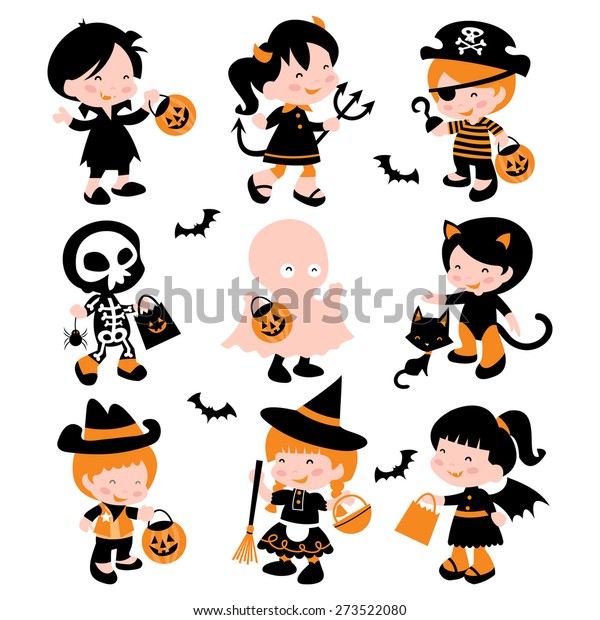 Cartoon Vector Illustration Group Cute Kids Stock Vector (Royalty Free ...