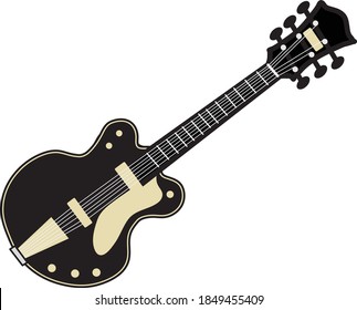 cartoon vector illustration of a guitar