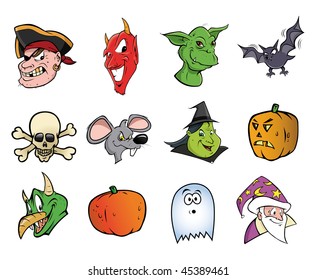 cartoon vector illustration Halloween collection