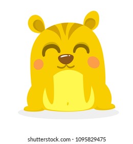 Cartoon vector illustration of hamster. Isolated on white.