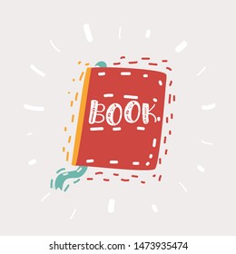 Cartoon vector illustration of Hand Drawn Stack of Books. Object on white isolated background.