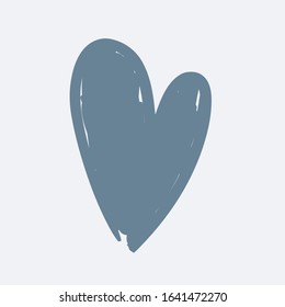 Cartoon vector illustration of Hand drawn Heart on white.
