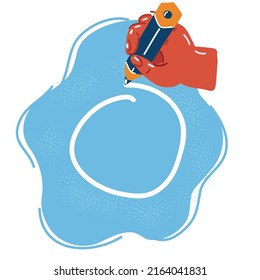 Cartoon vector illustration of hand drawning circle by pencil