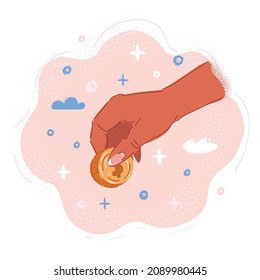 Dibujo vectorial de mano dando dinero