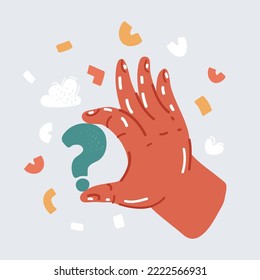 Ilustración vectorial de dibujos animados de la marca de interrogación Hand.