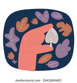 Ilustração de vetor de desenhos animados de mão segurando símbolo de espada sobre fundo escuro