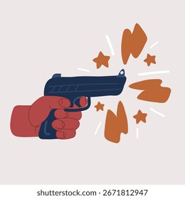 Cartoon, Vektorgrafik der Handhaltewaffe. Handhaltepistole