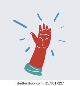 Cartoon vector illustration of hand isolated on white background