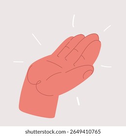 Cartoon vector illustration of hand standing