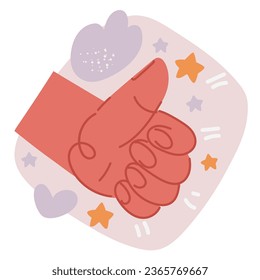 Cartoon vector illustration of Hand Thumb Up