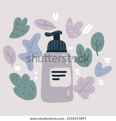 Cartoon vector illustration of Hand wash gel vector illustration. Disinfection botle care. Sanitation hand