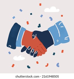 Cartoon vector illustration of Handshake