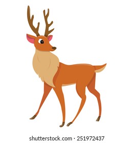 Cartoon Vector Illustration Handsome Reindeer Stag Stock Vector ...