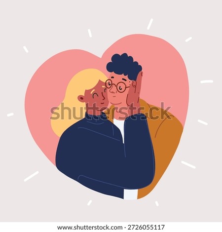 Cartoon vector illustration of Happy couple love each other