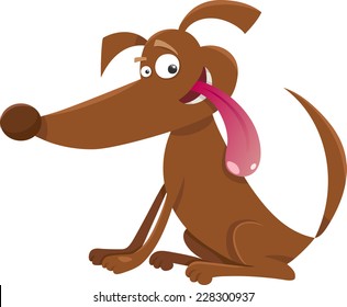 Cartoon Vector Illustration Happy Funny Dog Stock Vector (Royalty Free ...