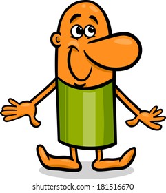 Cartoon Vector Illustration of Happy or Glad Funny Guy Character
