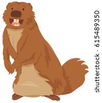 Cartoon Vector Illustration of Happy Gopher Animal Character