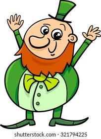 Cartoon Vector Illustration of Happy Leprechaun on Saint Patrick Day