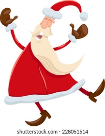 Cartoon Vector Illustration of Happy Santa Claus Singing Christmas Carols