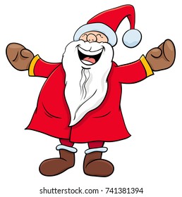 Cartoon Vector Illustration of Happy Santa Claus Christmas Character