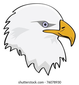 Cartoon vector illustration of the head of an eagle