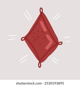 Cartoon vector illustration of Hearts suit cards. Diamonds symbol.