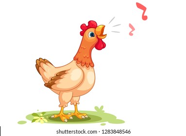 Cartoon vector illustration of hen