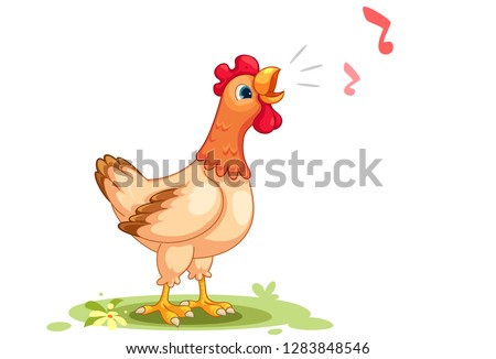 Cartoon vector illustration of hen