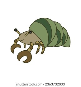 Icono de cangrejo ermitaño Isolación en fondo blanco
