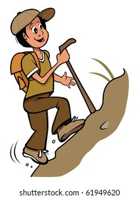 cartoon vector illustration hiker