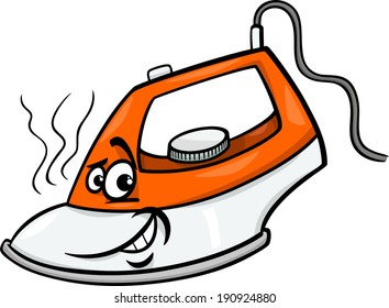 Cartoon Vector Illustration of Hot Iron Funny Character