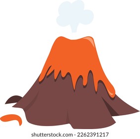 A cartoon vector illustration of a hot volcano.