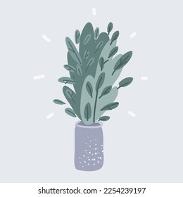 Cartoon vector illustration of houseplant
