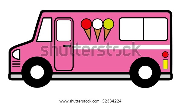 Cartoon Vector Illustration Ice Cream Truck Stock Vector Royalty Free