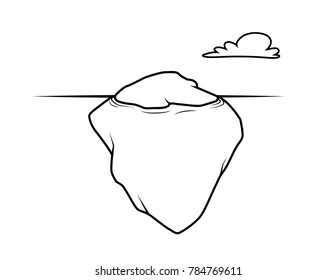 cartoon vector illustration of an iceberg ocean