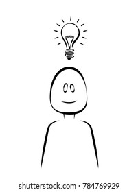 cartoon vector illustration of an idea character