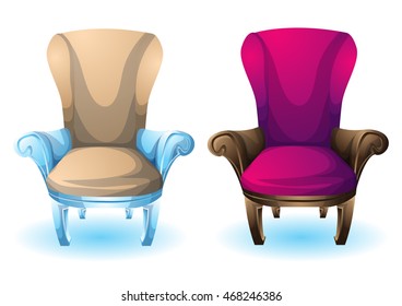 cartoon vector illustration interior boutique chair with separated layers