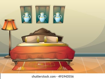 cartoon vector illustration interior chinese room with separated layers in 2d graphic