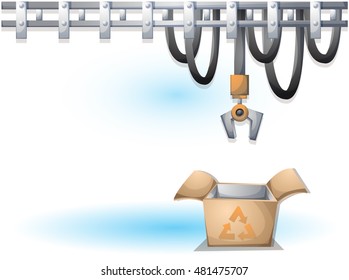 cartoon vector illustration interior factory room with separated layers in 2d graphic