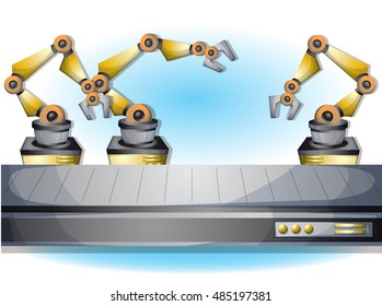 cartoon vector illustration interior factory room with separated layers in 2d graphic