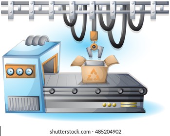 cartoon vector illustration interior factory room with separated layers in 2d graphic