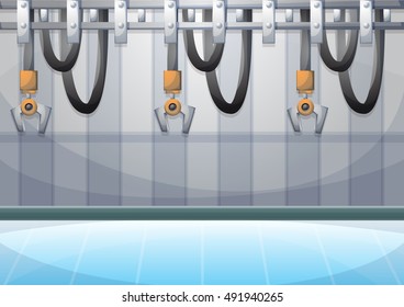 cartoon vector illustration interior factory room with separated layers in 2d graphic