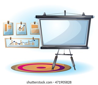 cartoon vector illustration interior office slide object with separated layers