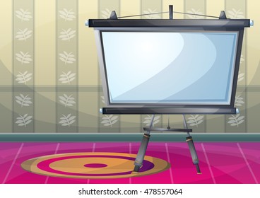 cartoon vector illustration interior office room with separated layers in 2d graphic