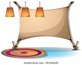 cartoon vector illustration interior painting wall with separated layers in 2d graphic