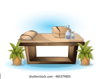 cartoon vector illustration interior spa room with separated layers in 2d graphic