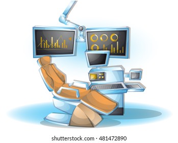 cartoon vector illustration interior surgery operation room with separated layers in 2d graphic
