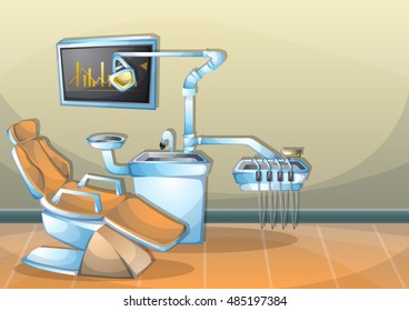 cartoon vector illustration interior surgery operation room with separated layers in 2d graphic