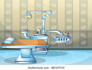cartoon vector illustration interior surgery operation room with separated layers in 2d graphic